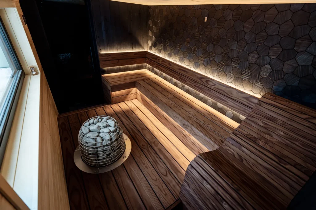 a compact home sauna
